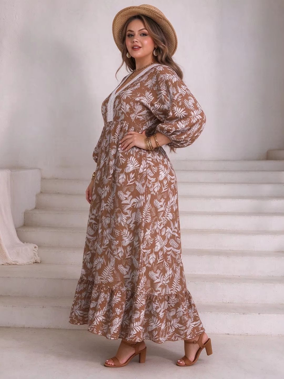 Plus size dames maxi jurk met  - Boho Summer Beach Maxi Dress recensie en prijs