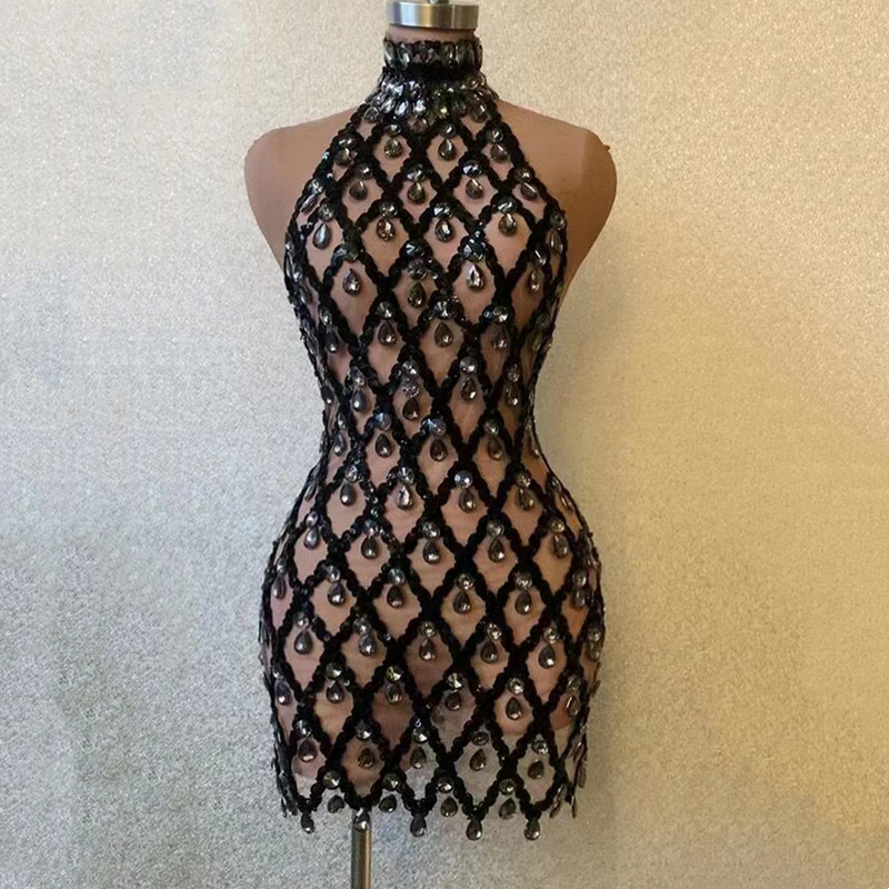 Sparkly Rhinestone Mesh Halter - Sparkly Rhinestone Club Party Dress recensie en prijs