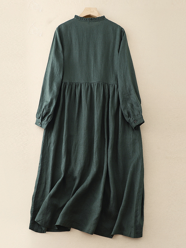 Loszittende, comfortabele kato - Casual Loose Linen Shirt Dress recensie en prijs