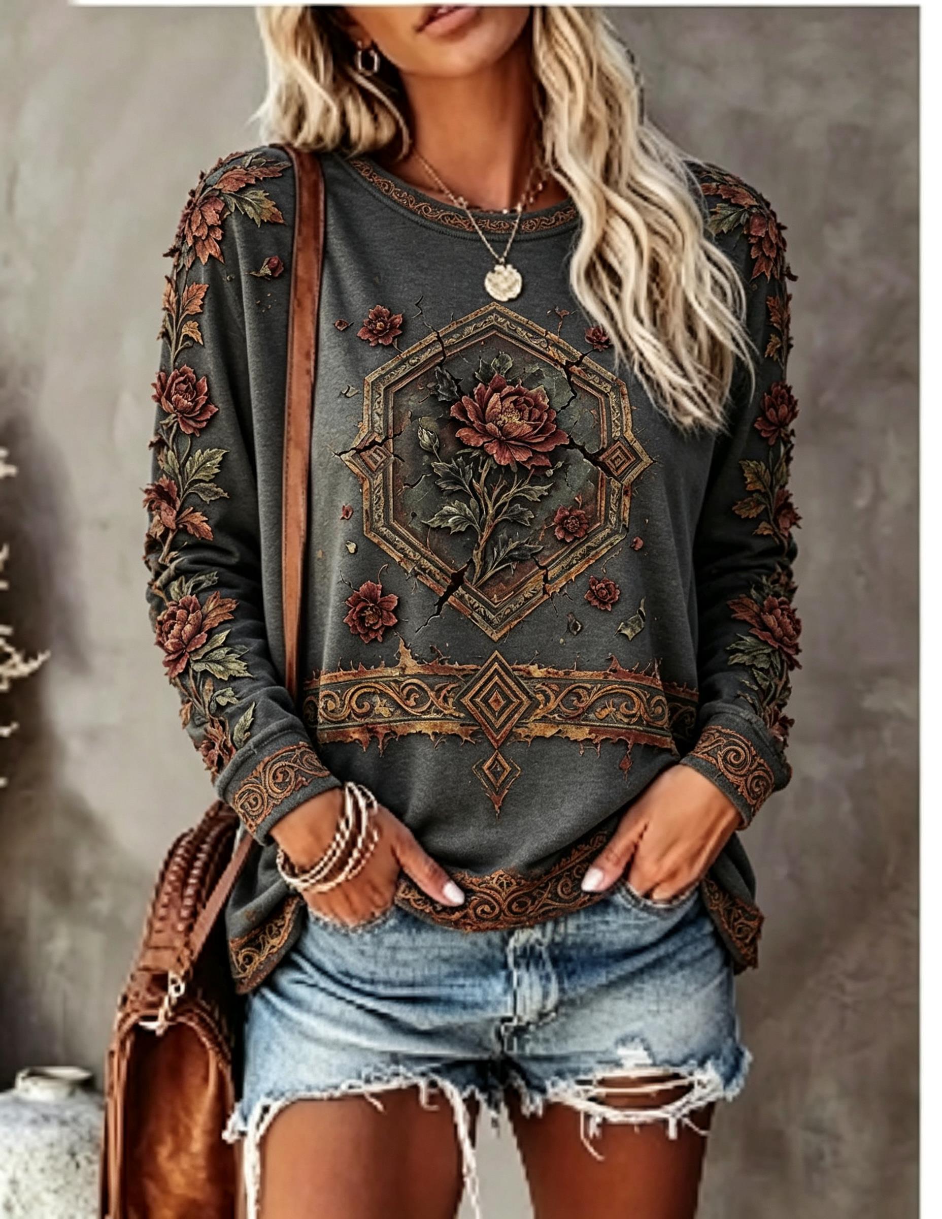 Dames T-shirt met ronde hals e - Blouses recensie en prijs