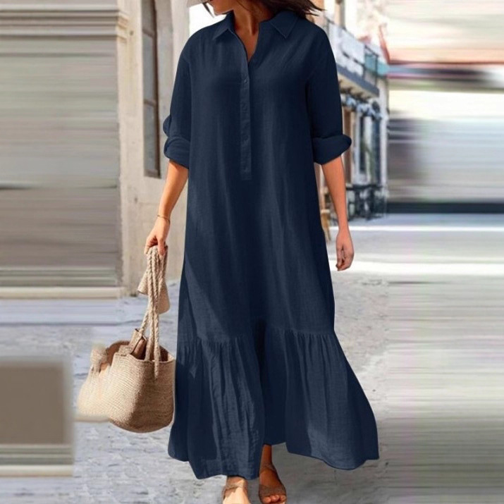 2026 Europese en Amerikaanse n - Casual Loose Linen Shirt Dress recensie en prijs