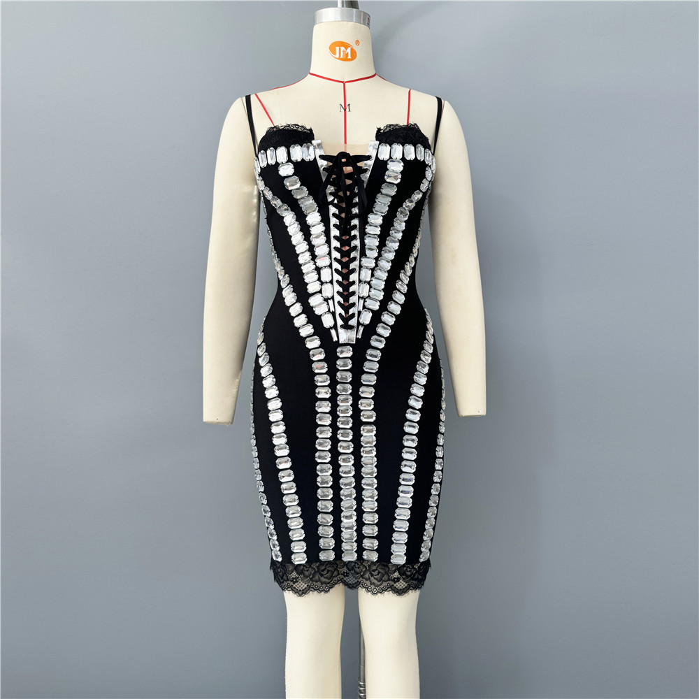 Sexy Sparkly Steentjes Mesh Se - Sparkly Rhinestone Club Party Dress recensie en prijs
